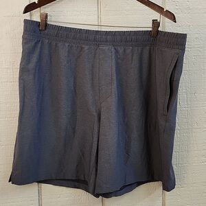 ALL IN MOTION Men's Zippered Side Pockets Gray Elastic Waist Shorts Activewea XL